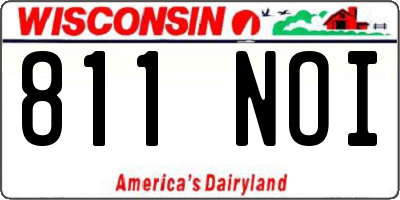 WI license plate 811NOI