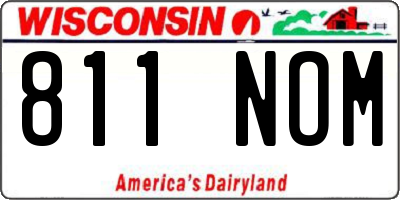 WI license plate 811NOM