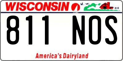 WI license plate 811NOS