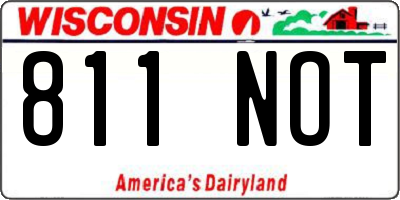 WI license plate 811NOT