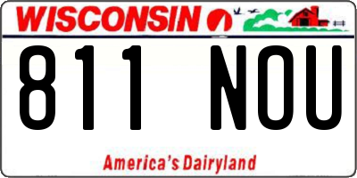 WI license plate 811NOU