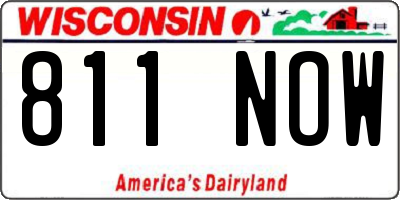 WI license plate 811NOW