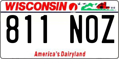 WI license plate 811NOZ