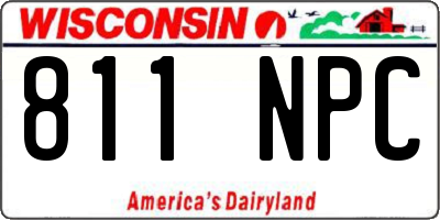 WI license plate 811NPC