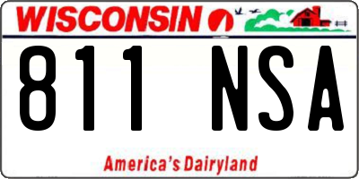 WI license plate 811NSA