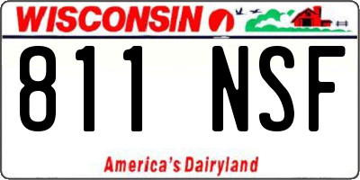 WI license plate 811NSF