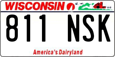 WI license plate 811NSK