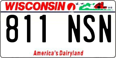 WI license plate 811NSN