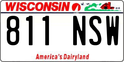 WI license plate 811NSW