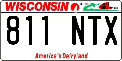WI license plate 811NTX