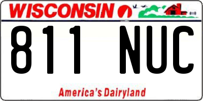 WI license plate 811NUC