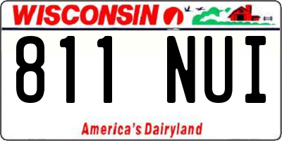 WI license plate 811NUI