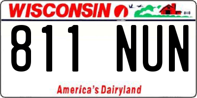 WI license plate 811NUN