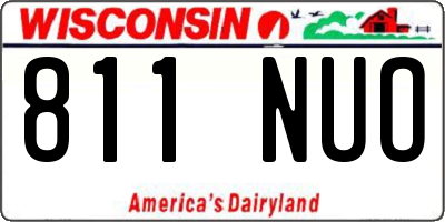 WI license plate 811NUO