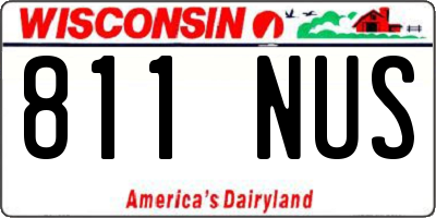 WI license plate 811NUS