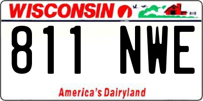 WI license plate 811NWE