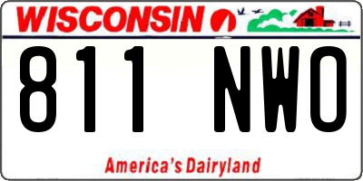 WI license plate 811NWO