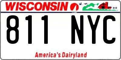 WI license plate 811NYC