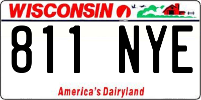 WI license plate 811NYE