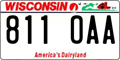 WI license plate 811OAA
