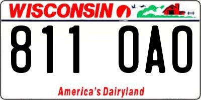WI license plate 811OAO