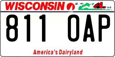 WI license plate 811OAP