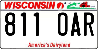 WI license plate 811OAR