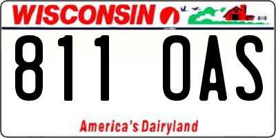 WI license plate 811OAS