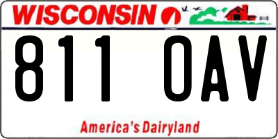 WI license plate 811OAV