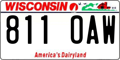 WI license plate 811OAW
