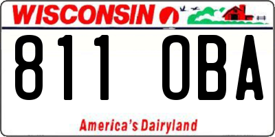WI license plate 811OBA
