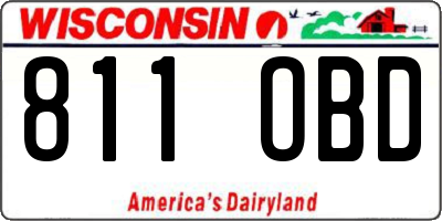 WI license plate 811OBD