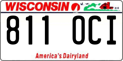 WI license plate 811OCI