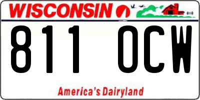 WI license plate 811OCW