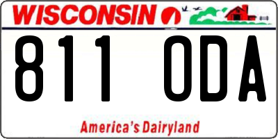 WI license plate 811ODA