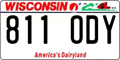 WI license plate 811ODY