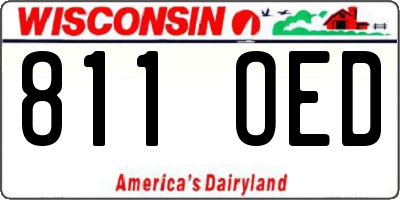 WI license plate 811OED