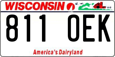 WI license plate 811OEK