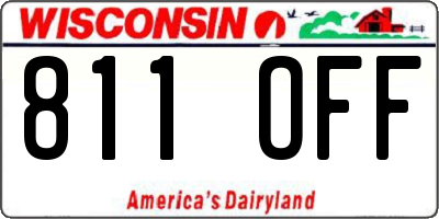 WI license plate 811OFF