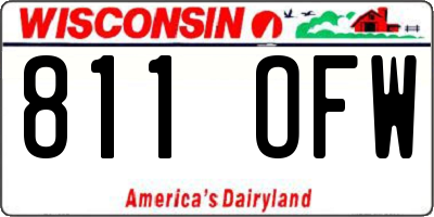 WI license plate 811OFW