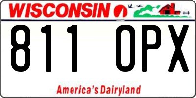 WI license plate 811OPX