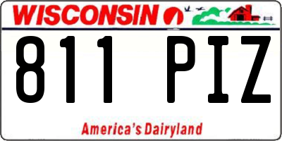 WI license plate 811PIZ