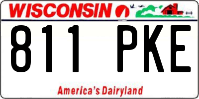 WI license plate 811PKE