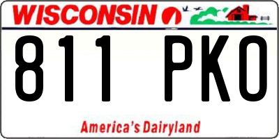 WI license plate 811PKO