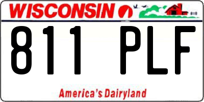 WI license plate 811PLF