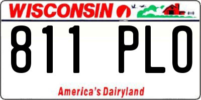 WI license plate 811PLO