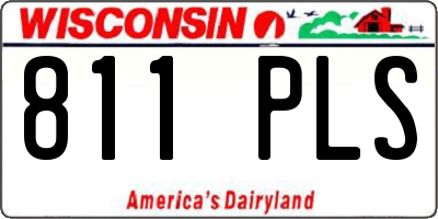 WI license plate 811PLS