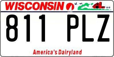 WI license plate 811PLZ