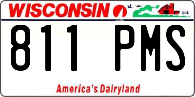 WI license plate 811PMS
