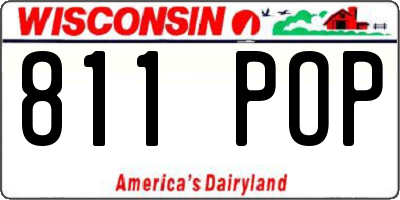 WI license plate 811POP